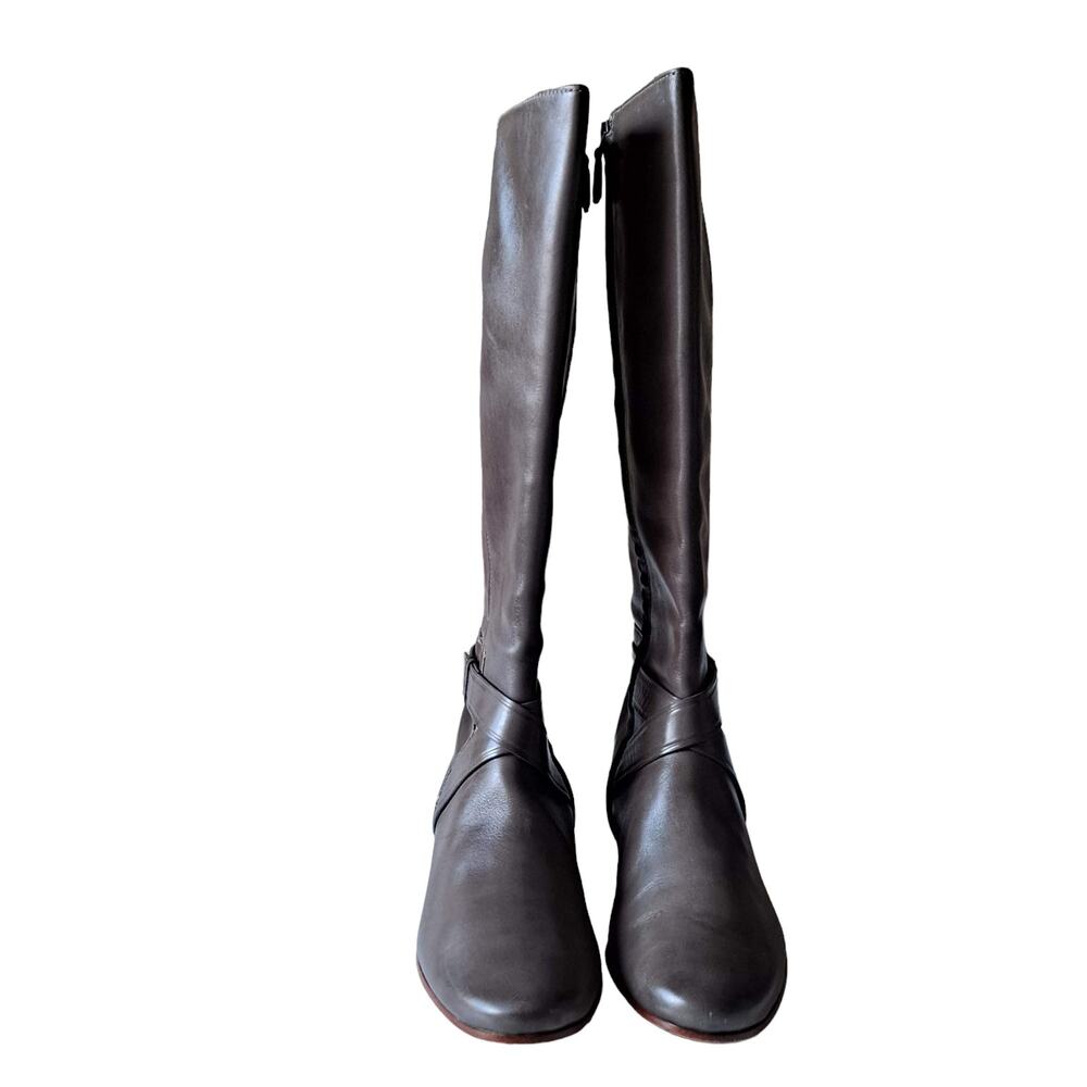 Cole Haan Russell Leather Equestrian Riding Boots Ironstone Gray Women Size 7.5 - Picture 4 of 16